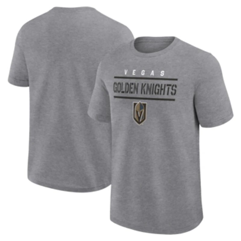 Men's Logo Athletic Heather Gray Vegas Golden Knights Top Notch T-Shirt