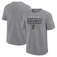 Men's Logo Athletic Heather Gray Vegas Golden Knights Top Notch T-Shirt