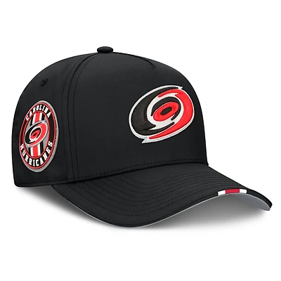 Men's Fanatics Black Carolina Hurricanes 2025 NHL Draft Authentic Pro On-Stage Podium A-Frame Adjustable Hat