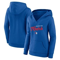 Women's Logo Athletic Royal Philadelphia 76ers Triumphant V-Neck Pullover Hoodie