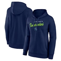 Women's Logo Athletic Navy Minnesota Timberwolves Triumphant V-Neck Pullover Hoodie