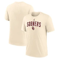 Men's Jordan Brand Natural Oklahoma Sooners Arch Logo Triblend T-Shirt