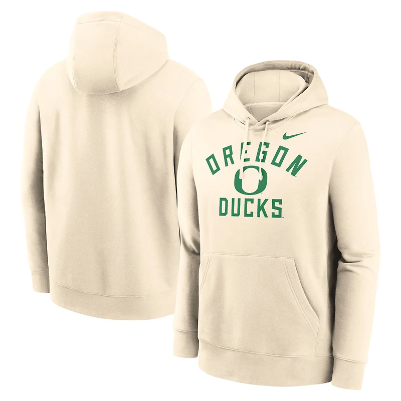 Men's Nike Natural Oregon Ducks Arch Logo Pullover Hoodie