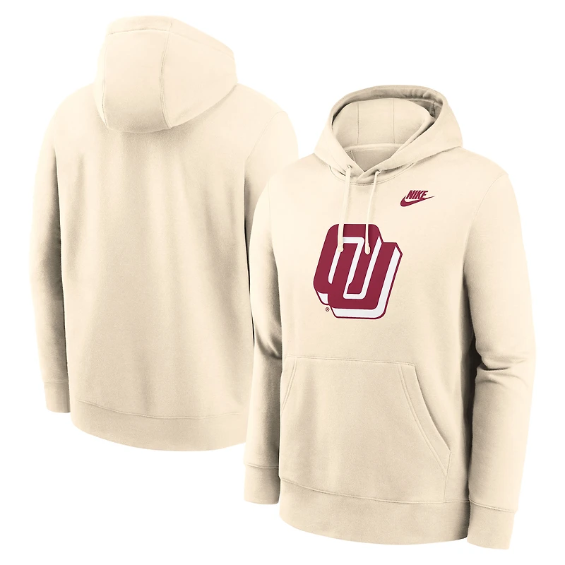 Men's Nike Natural Oklahoma Sooners Vault Logo Pullover Hoodie