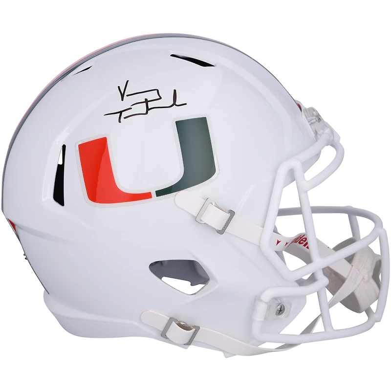 Vinny Testaverde Miami Hurricanes Autographed Riddell Speed Replica Helmet