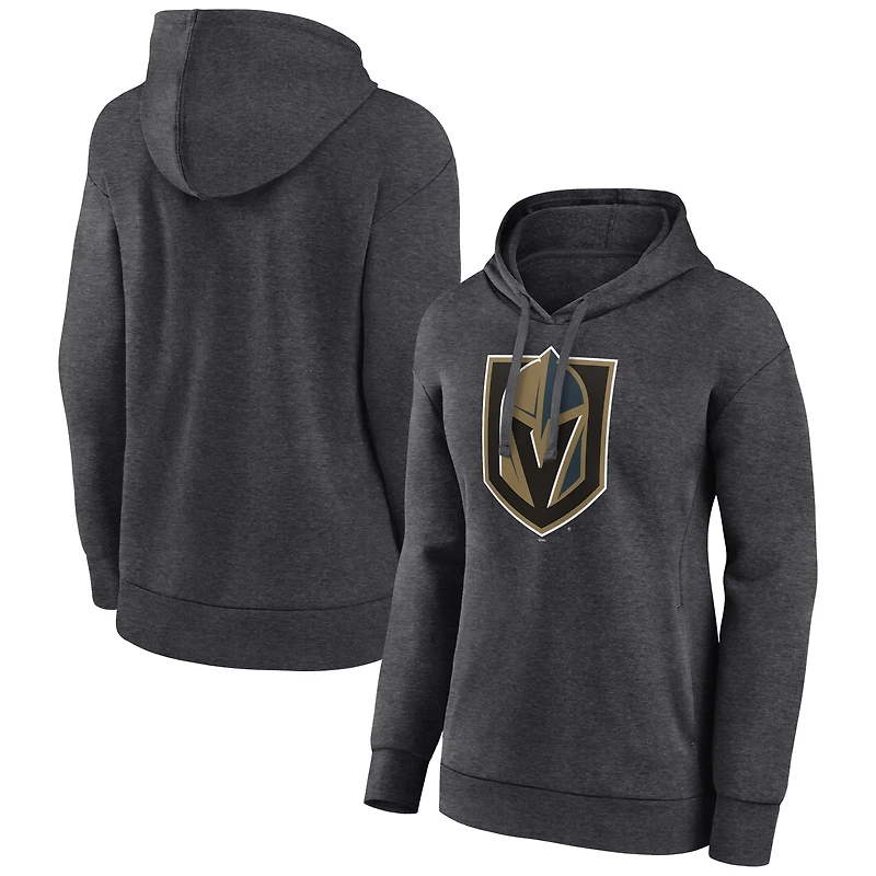 Women's Charcoal Vegas Golden Knights Primary Logo Pullover Hoodie