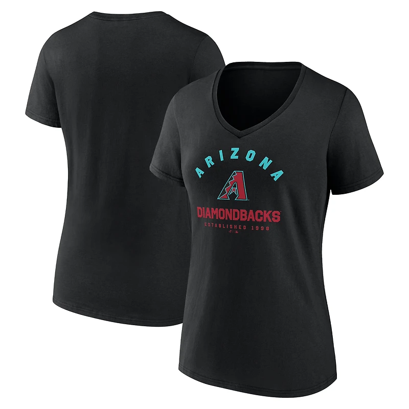 Women's Logo Athletic Black Arizona Diamondbacks Unrivaled V-Neck T-Shirt