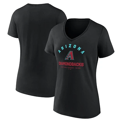 Women's Logo Athletic Black Arizona Diamondbacks Unrivaled V-Neck T-Shirt