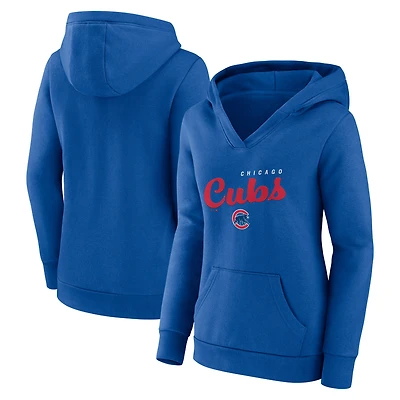 Women's Logo Athletic Royal Chicago Cubs Triumphant V-Neck Pullover Hoodie