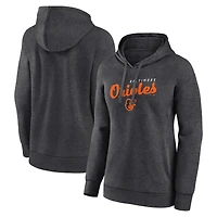 Women's Logo Athletic Heather Charcoal Baltimore Orioles Triumphant V-Neck Pullover Hoodie