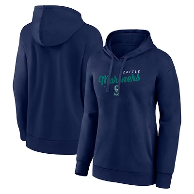 Women's Logo Athletic Navy Seattle Mariners Triumphant V-Neck Pullover Hoodie