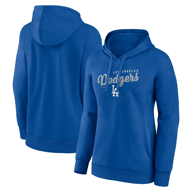 Women's Logo Athletic Royal Los Angeles Dodgers Triumphant V-Neck Pullover Hoodie