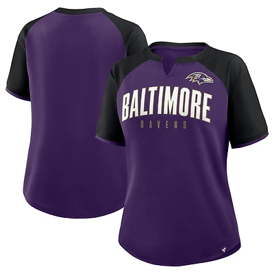 Women's Fanatics Purple/Black Baltimore Ravens Height Advantage T-Shirt