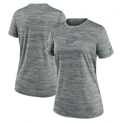 Women's Nike Gray Philadelphia Eagles Sideline Velocity Dri-FIT T-Shirt