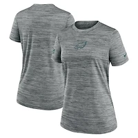 Women's Nike Gray Philadelphia Eagles Sideline Velocity Dri-FIT T-Shirt