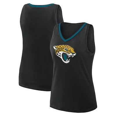 Women's Logo Athletic Black Jacksonville Jaguars Stellar Win V-Neck Tank Top