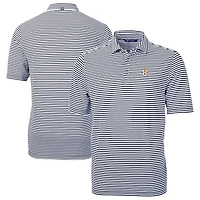 Men's Cutter & Buck Navy Houston Astros Virtue Eco Pique Stripe Recycled Polo
