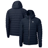 Men's Cutter & Buck Navy New York Yankees Mission Ridge Repreve® Eco Insulated Full-Zip Hooded Puffer Jacket