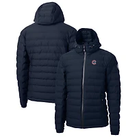 Men's Cutter & Buck Navy Chicago Cubs Mission Ridge Repreve® Eco Insulated Full-Zip Hooded Puffer Jacket
