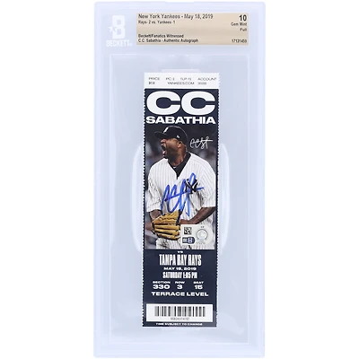 CC Sabathia New York Yankees Autographed Beckett Fanatics Witnessed Authenticated Ticket from May 18