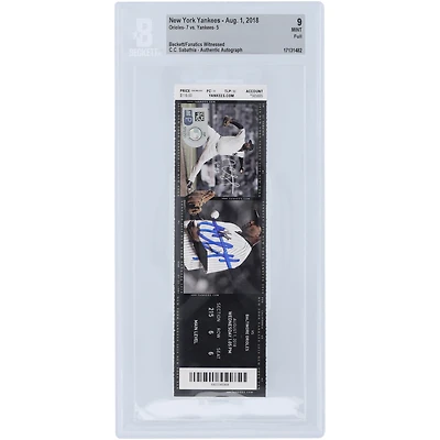 CC Sabathia New York Yankees Autographed Beckett Fanatics Witnessed Authenticated 9 Ticket