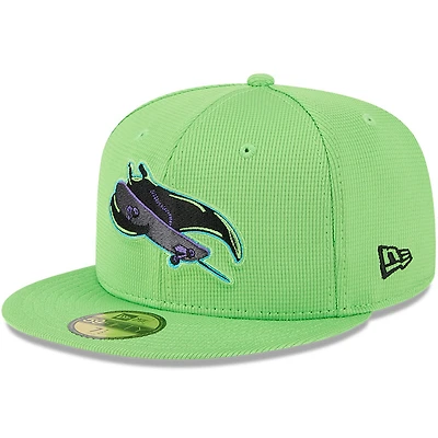 Men's New Era Neon Green Tampa Bay Rays City Connect Batting Practice 59FIFTY Fitted Hat