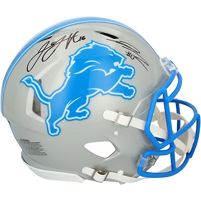 Jared Goff & Jayhmyr Gibbs Detroit Lions Autographed Riddell 2024 Speed Authentic Helmet