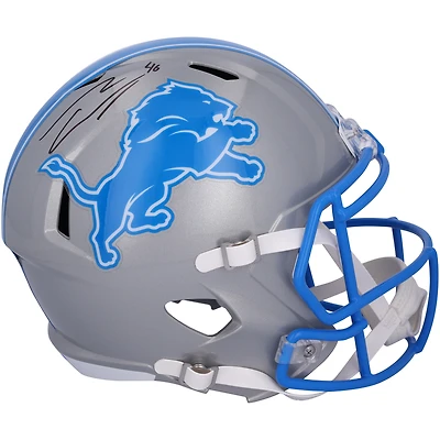 Jack Campbell Detroit Lions Autographed 2024 Riddell Speed Replica Helmet
