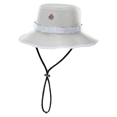 Men's Nike Gray Ohio State Buckeyes 2025 Sideline Apex Boonie Performance Bucket Hat
