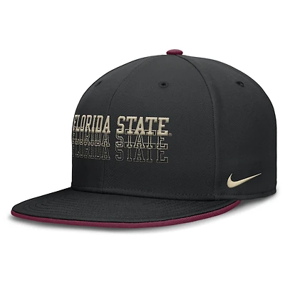 Men's Nike  Black Florida State Seminoles True Primetime Performance Fitted Hat