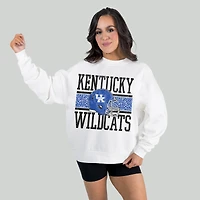 Women's Gameday Couture White Kentucky Wildcats Fair Catch Pullover Sweatshirt