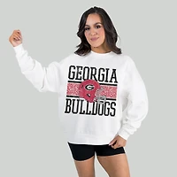 Women's Gameday Couture White Georgia Bulldogs Fair Catch Pullover Sweatshirt