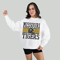 Women's Gameday Couture White Missouri Tigers Fair Catch Pullover Sweatshirt