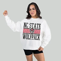 Women's Gameday Couture White NC State Wolfpack Fair Catch Pullover Sweatshirt