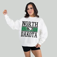 Women's Gameday Couture White North Dakota Fair Catch Pullover Sweatshirt