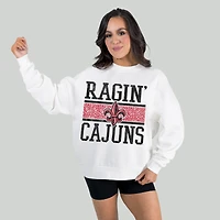Women's Gameday Couture White Louisiana Ragin' Cajuns Fair Catch Pullover Sweatshirt