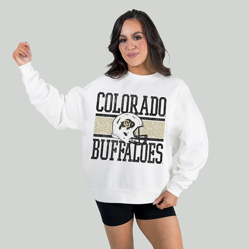 Women's Gameday Couture White Colorado Buffaloes Fair Catch Pullover Sweatshirt