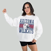Women's Gameday Couture White Arizona Wildcats Fair Catch Pullover Sweatshirt