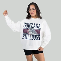 Women's Gameday Couture White Gonzaga Bulldogs Fair Catch Pullover Sweatshirt
