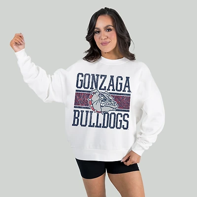 Women's Gameday Couture White Gonzaga Bulldogs Fair Catch Pullover Sweatshirt
