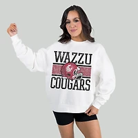 Women's Gameday Couture White Washington State Cougars Fair Catch Pullover Sweatshirt