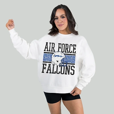 Women's Gameday Couture White Air Force Falcons Fair Catch Pullover Sweatshirt