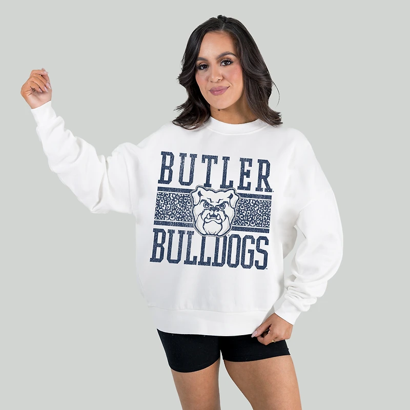 Women's Gameday Couture White Butler Bulldogs Fair Catch Pullover Sweatshirt