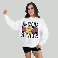 Women's Gameday Couture White Arizona State Sun Devils Fair Catch Pullover Sweatshirt