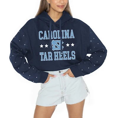 Women's Gameday Couture Navy North Carolina Tar Heels Like A Star Scrunch Waist Pullover Hoodie