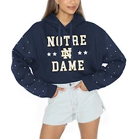 Women's Gameday Couture Navy Notre Dame Fighting Irish Like A Star Scrunch Waist Pullover Hoodie