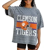 Women's Gameday Couture Gray Clemson Tigers On the Ball Oversized T-Shirt