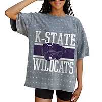 Women's Gameday Couture Gray Kansas State Wildcats On the Ball Oversized T-Shirt