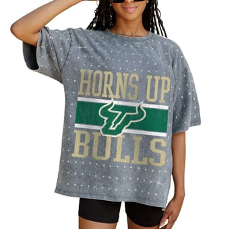 Women's Gameday Couture Gray South Florida Bulls On the Ball Oversized T-Shirt