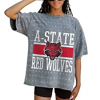 Women's Gameday Couture Gray Arkansas State Red Wolves On the Ball Oversized T-Shirt